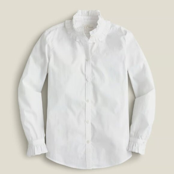 J.Crew Classic Fit Ruffleneck Button Down - Picture 4 of 8